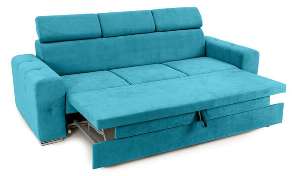 Canapea Extensibilă 3 locuri BELLAGIO, cu tetiere reglabile, 242x95x99 cm, Turcoaz-Enjoy