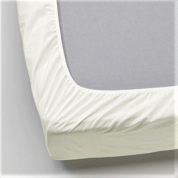Set pentru pat Kotonia Home husa cu elastic + 2 fete perna 50x70 cm - Tricot,100% bumbac, pentru saltea 180x200+20 cm, ALB
