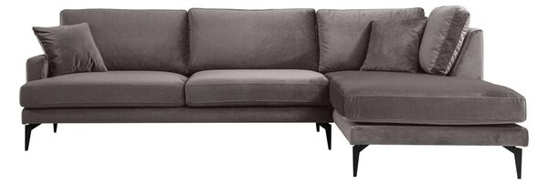 Colțar Fix AZURRO, 280x90/180x85 cm - Outlet, Stanga / Velutto-Gri