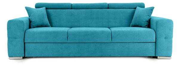 Canapea Extensibilă 3 locuri BELLAGIO, cu tetiere reglabile, 242x95x99 cm, Turcoaz-Enjoy