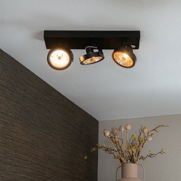 Spotlight de design negru reglabil cu 3 lumini - Go