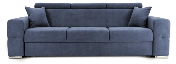 Canapea Extensibilă 3 locuri BELLAGIO, cu tetiere reglabile, 242x95x99 cm, Albastru-Inchis-Enjoy