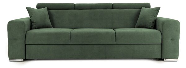 Canapea Extensibilă 3 locuri BELLAGIO, cu tetiere reglabile, 242x95x99 cm, Verde-Enjoy