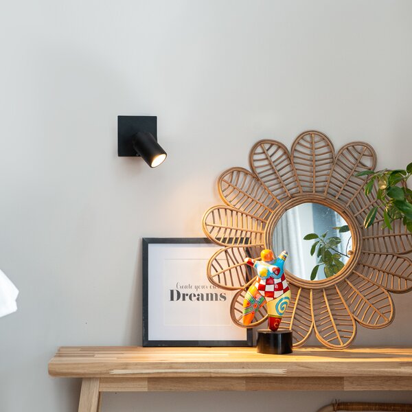 Spotlight modern pentru baie negru pătrat IP44 - Ducha