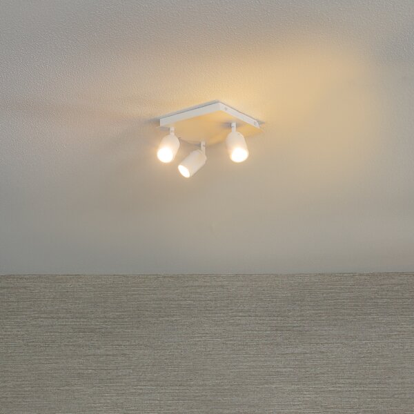 Spotlight modern pentru baie alb pătrat cu 3 lumini IP44 - Ducha
