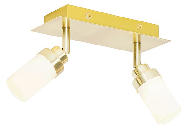 Spotlight modern pentru baie din alamă cu 2 lumini IP44 - Japie