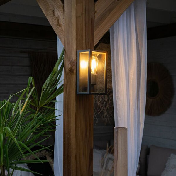 Lampa de perete inteligentă neagră 26 cm IP44 incl. WiFi ST64 - Charlois