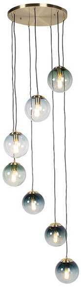 Lampa suspendată inteligentă alamă 7 lumini incl. WiFi ST64 - Pallon