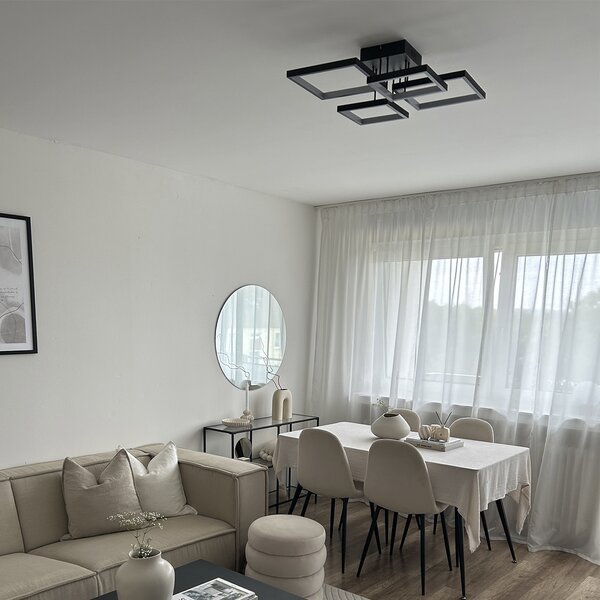 Plafoniera neagra cu LED integrat, cu dimmer in 3 trepte, cu 4 lumini - Lejo