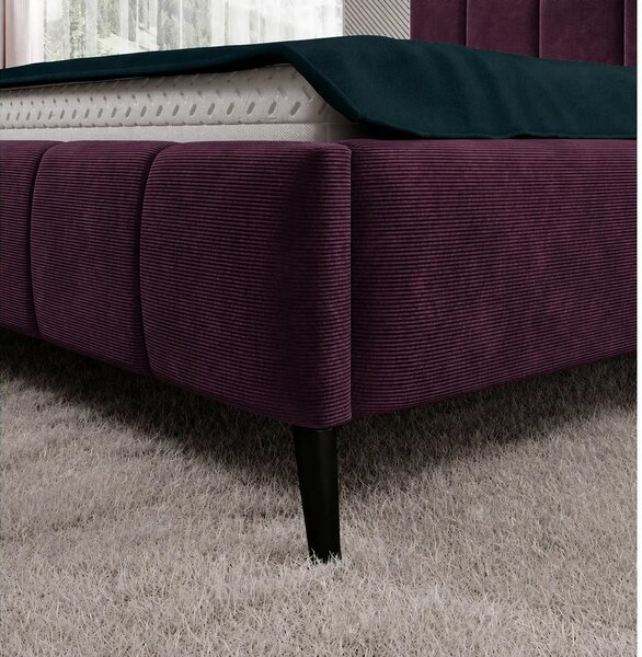 Pat RIVA SR 160x200, stofa catifelata violet - Whisper 14, cu suport s