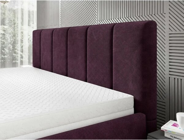 Pat RIVA SR 160x200, stofa catifelata violet - Whisper 14, cu suport s