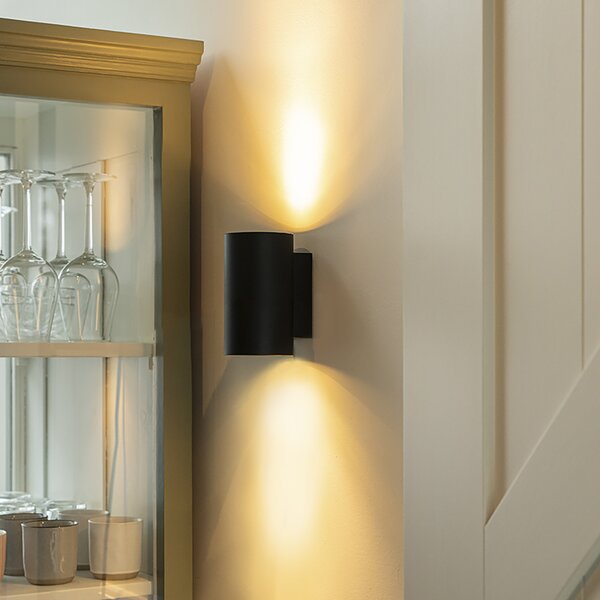 Set de 2 aplice moderne negre rotunde cu 2 lumini - Sandy