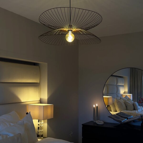 Lampă pendant de design neagră 66cm - Pua