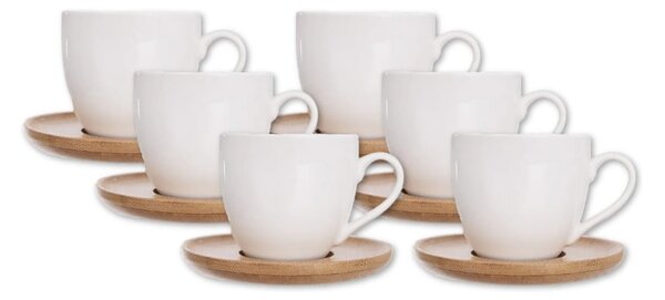 Set de 6 cești din porțelan alb de 125 ml Whiteline - Orion