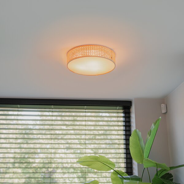 Plafoniera orientala din ratan 40 cm cu 3 lumini - Tromma