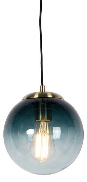 Lampă suspendată inteligentă alamă cu sticlă albastru ocean 20 cm incl. WiFi ST64 - Pallon