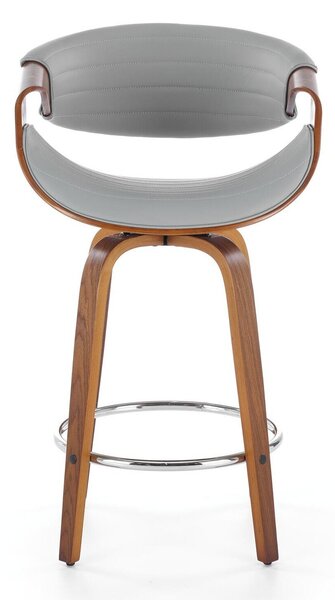 Scaun de bar Houston 1599Nuc, Gri, 9x5x5cm, Piele ecologică, PAL laminat, PAL laminat