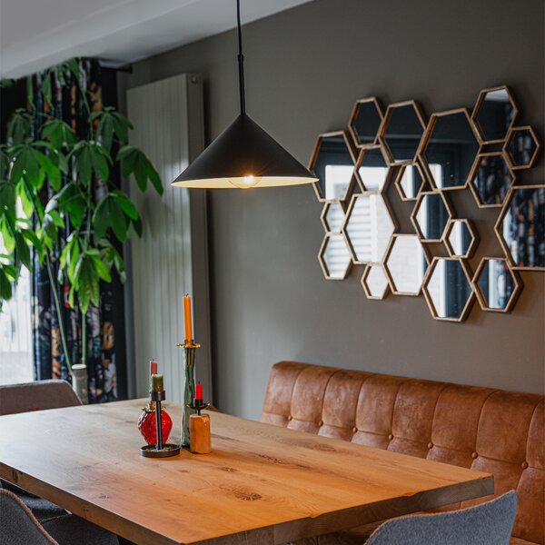 Lampă pendant de design neagră - Triangolo