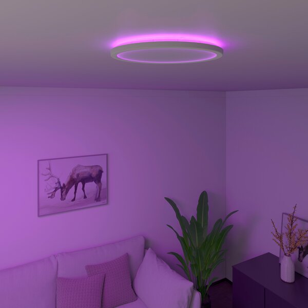 Plafoniera inteligentă albă 29,5 cm cu LED RGBW IP54 - Siem