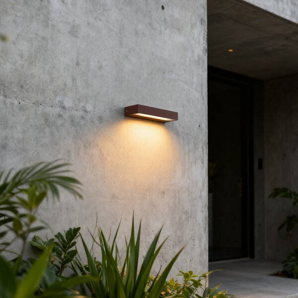 Lampă de perete modernă maro rugină 22cm incl. LED IP65 - Hannah