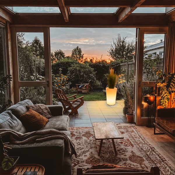 Lampă de podea exterioară albă 60 cm ghiveci de flori IP44 - Verano