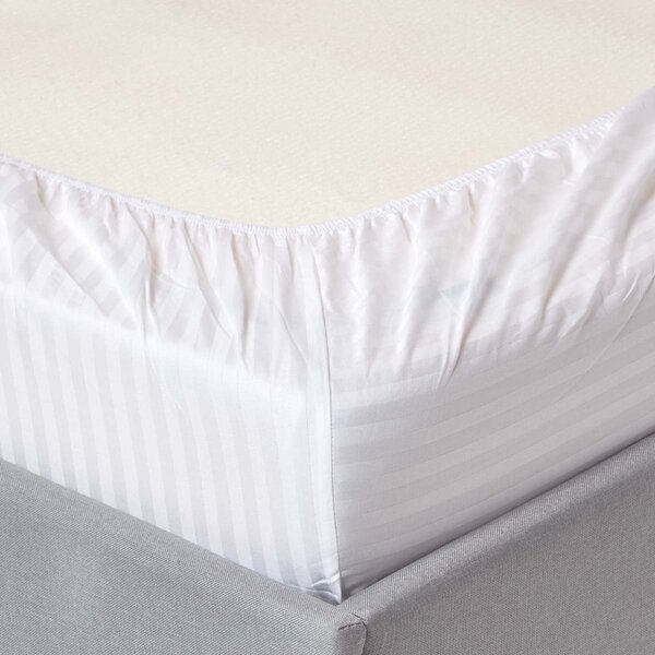 Cearsaf de pat cu elastic Colectia Modena, Bumbac 100%, dimensiunea 140x200+20cm, alb