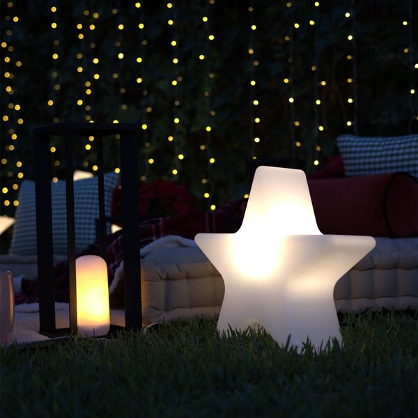 Lampă de podea de Crăciun albă 60cm cu LED RGBW reîncărcabil inclus - Nova