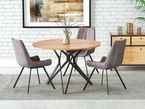 Masă Houston 541Negru, Stejar auriu, 8cm, MDF, Metal