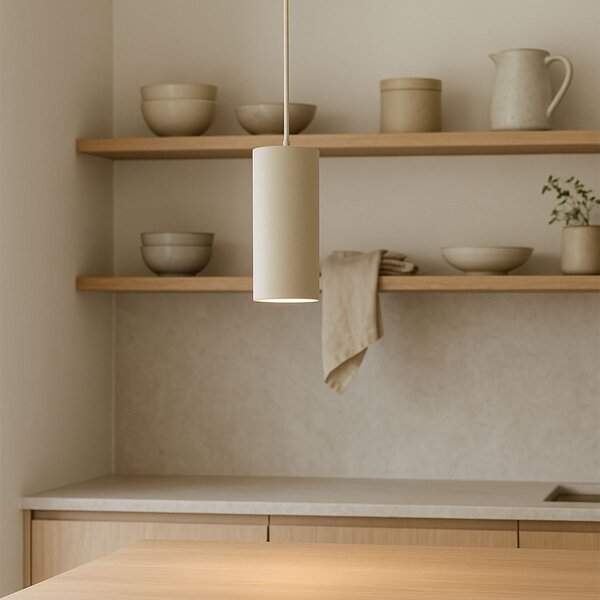Lampă modernă pandantiv bej GU10 50mm rotundă - Tubo