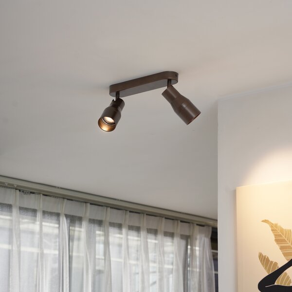 Spotlight rotund de plafon bronz închis GU10 50mm 2 lumini - Stanley