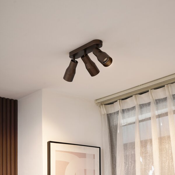 Spotlight rotund de plafon bronz închis GU10 50mm 3 lumini - Stanley