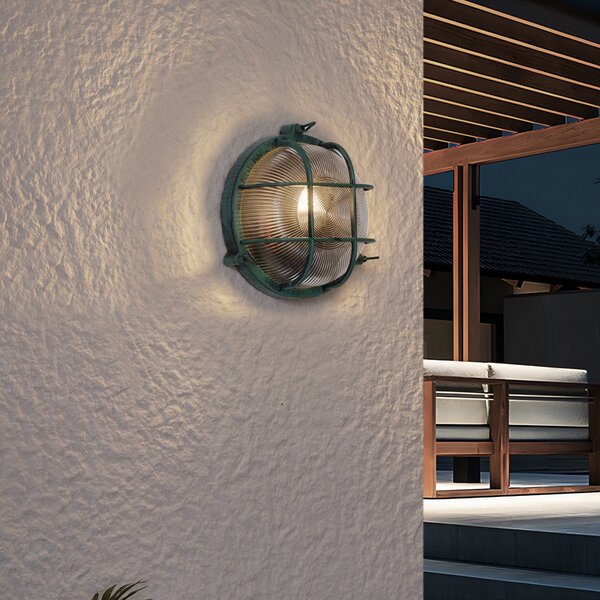 Lampă de perete de exterior verde rotundă IP44 - Noutica