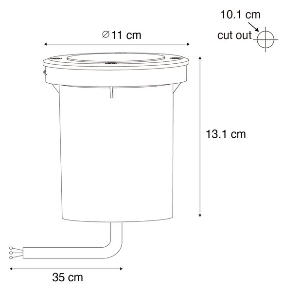 Set de 6 spoturi moderne pentru exterior din oțel 35 mm reglabile IP65 - Delux