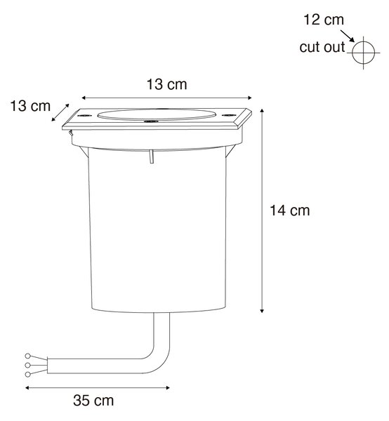 Set de 4 spoturi de exterior negre pătrate reglabile IP65 - Delux