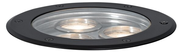 Set de 3 spoturi moderne de sol negre cu 3 lumini IP65 - Tribus