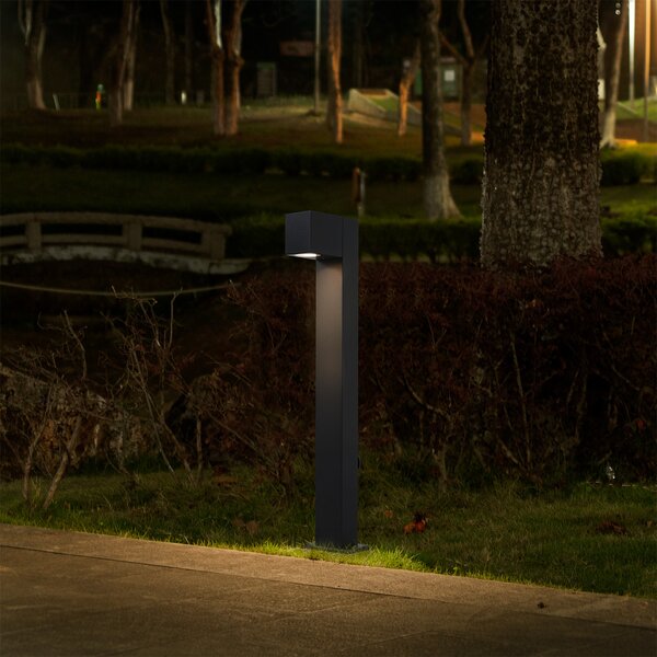 Lampă de exterior neagră cu țăruș de sol și presetupe 65cm inclusiv soclu IP44 - Baleno