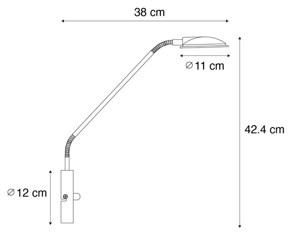 Aplică modernă din oțel cu LED - Eva