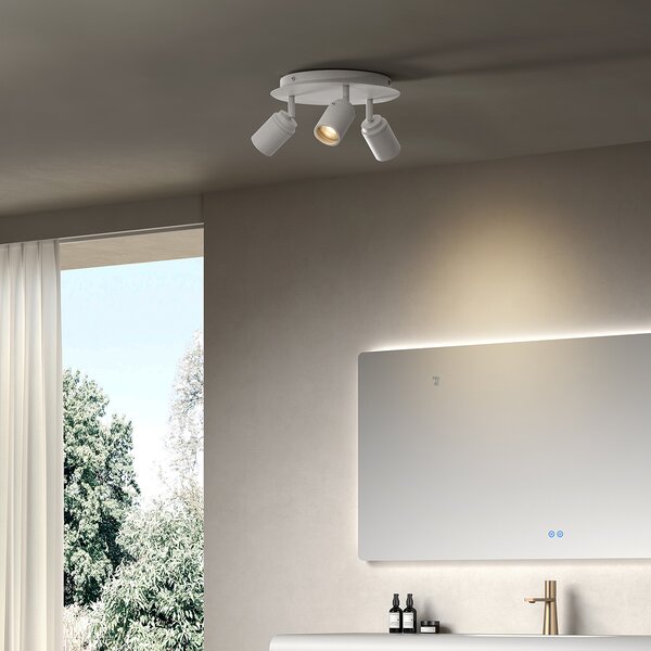 Spot modern pentru baie alb cu 3 lumini IP44 - Ducha