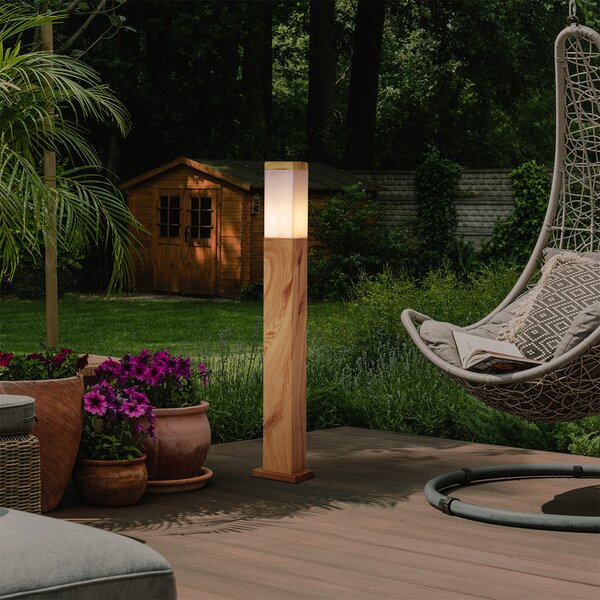 Lampă modernă de exterior din oțel cu imprimeu de lemn 80cm IP44 - Malois