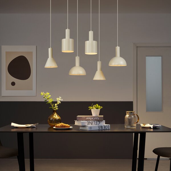 Lampa suspendată scandinavă crem cu 6 lumini - Biles