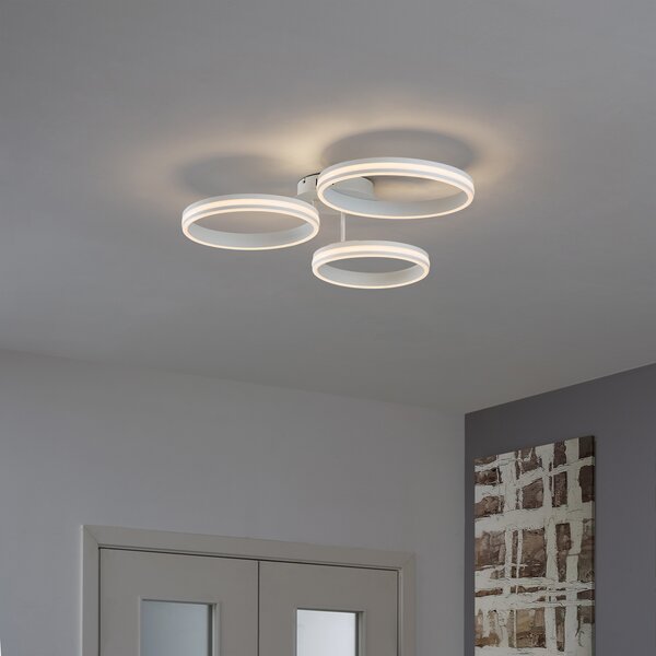 Plafonieră albă cu LED cu 3 trepte de intensitate luminoasă cu 3 lumini - Navara