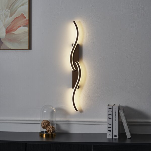 Lampă de perete de design bronz închis cu 3 trepte de intensitate luminoasă și 2 lumini - Bummy