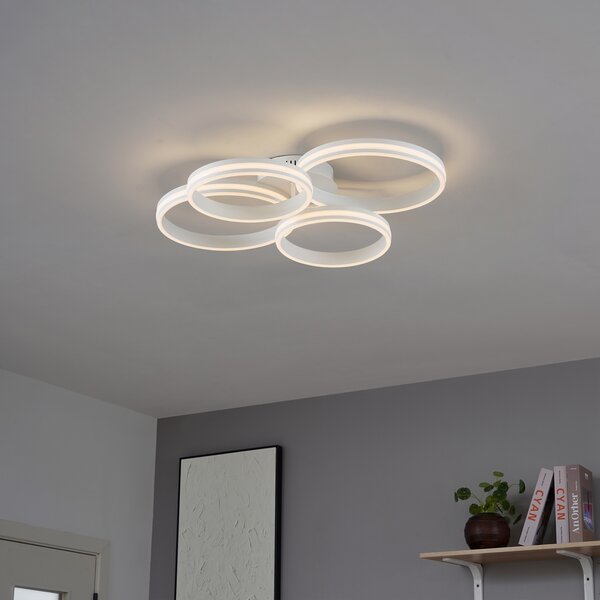Plafonieră albă cu LED inclus, cu 4 lumini reglabile în 3 trepte - Navara