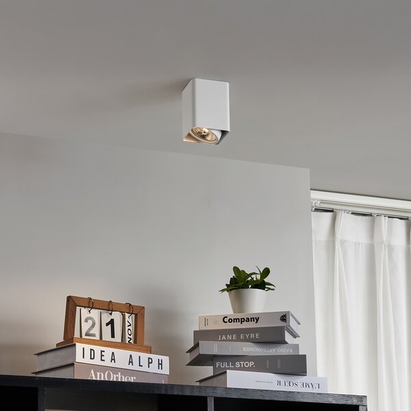 Spot de design montat la suprafață alb GU10 70mm rotativ și înclinabil - Vox
