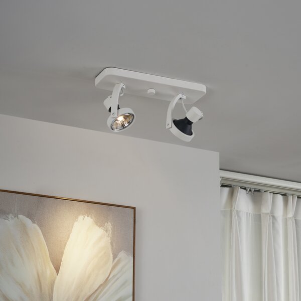 Spot de tavan de design alb GU10 70mm cu 2 lumini reglabil - Vo