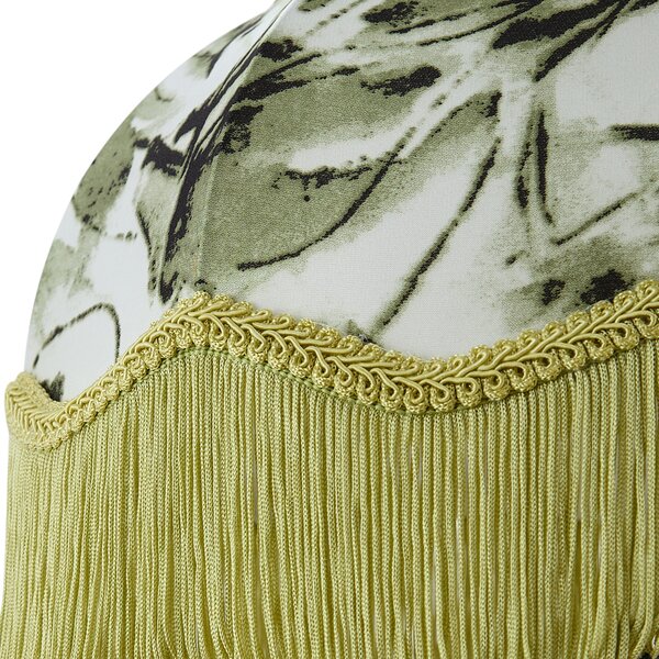Abajur din material textil cu design cu frunze și interior alb 31,5/15/14 - Heritage
