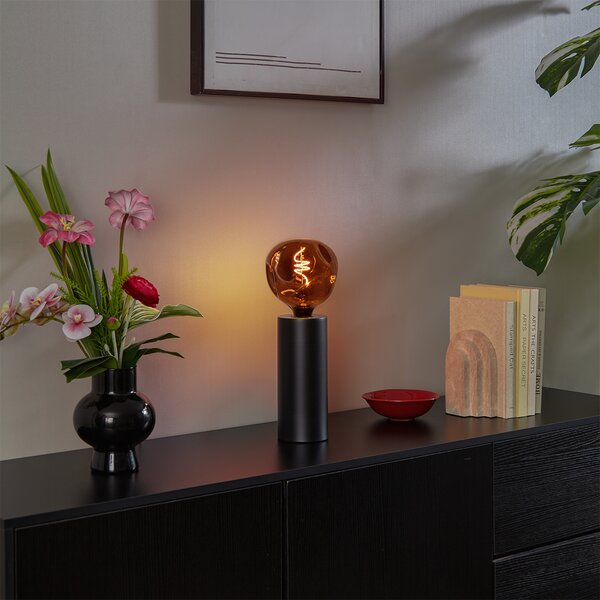 Lampă de masă modernă neagră 24cm - Cylinder