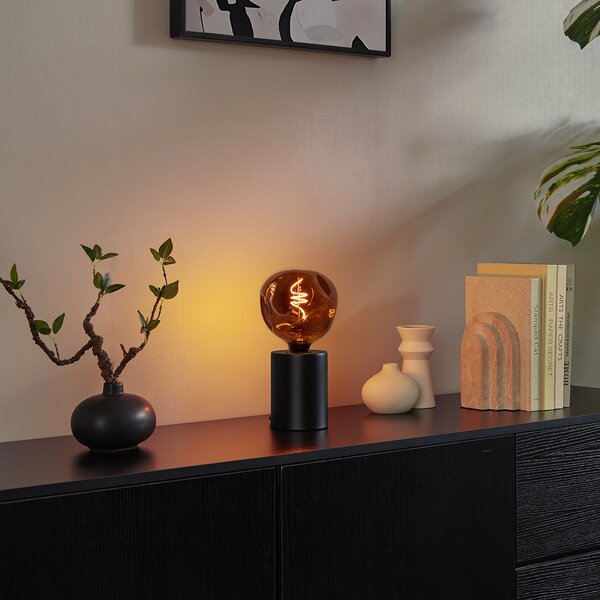 Lampă de masă modernă neagră 13cm - Cylinder