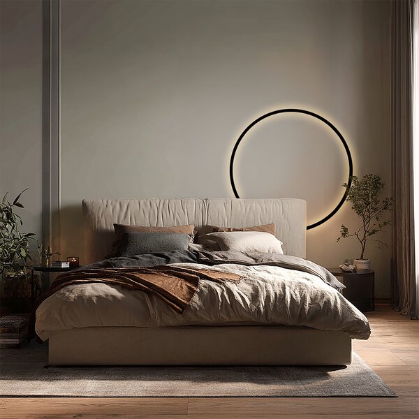 Lampă de perete de design neagră 67cm incl. LED cu 3 trepte de intensitate luminoasă - Anello