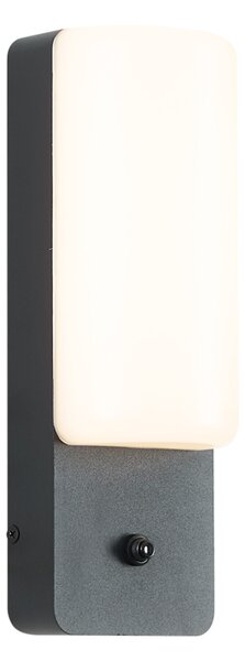 Lampă de perete de exterior neagră cu senzor crepuscular, inclusiv LED - Shift